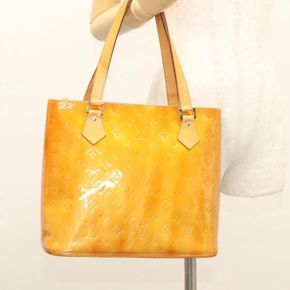 LOUIS VUITTON Monogram Vernis Houston Hand Bag Beige M91004 LV Auth bs26252 - Picture 14 of 16